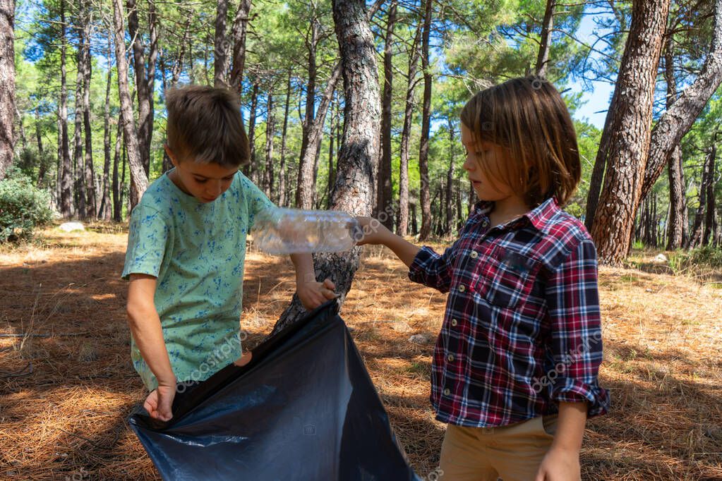 Gruppo di giovani che pulisce un’area verde del parco